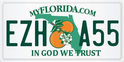 FL license plate EZHA55
