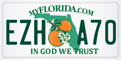 FL license plate EZHA70