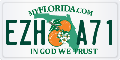 FL license plate EZHA71