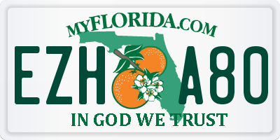 FL license plate EZHA80