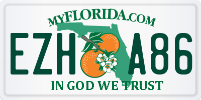 FL license plate EZHA86