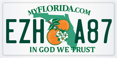 FL license plate EZHA87
