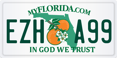 FL license plate EZHA99