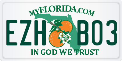 FL license plate EZHB03