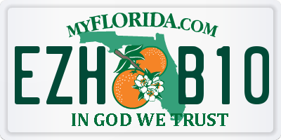 FL license plate EZHB10