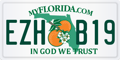 FL license plate EZHB19