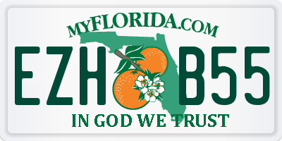 FL license plate EZHB55