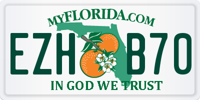 FL license plate EZHB70