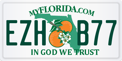 FL license plate EZHB77