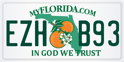 FL license plate EZHB93