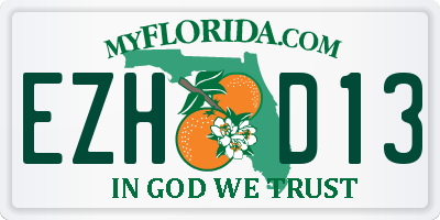 FL license plate EZHD13