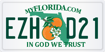 FL license plate EZHD21