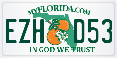 FL license plate EZHD53