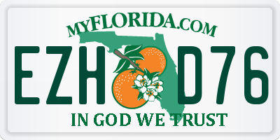 FL license plate EZHD76