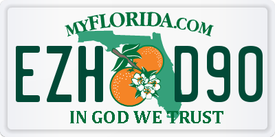FL license plate EZHD90