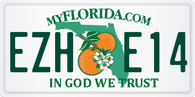 FL license plate EZHE14