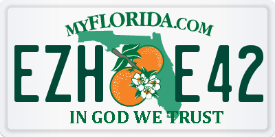 FL license plate EZHE42