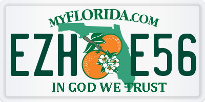 FL license plate EZHE56