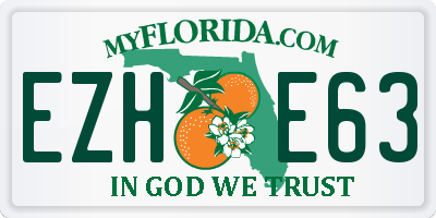 FL license plate EZHE63