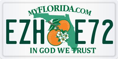 FL license plate EZHE72