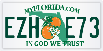 FL license plate EZHE73