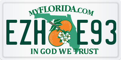 FL license plate EZHE93