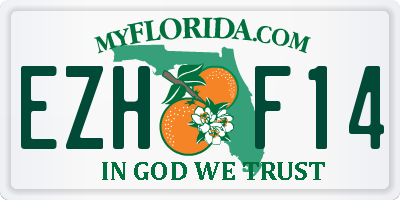 FL license plate EZHF14