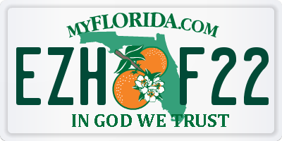 FL license plate EZHF22
