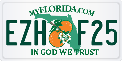 FL license plate EZHF25