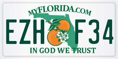 FL license plate EZHF34