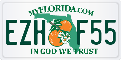 FL license plate EZHF55