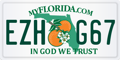FL license plate EZHG67