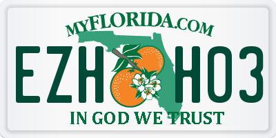 FL license plate EZHH03