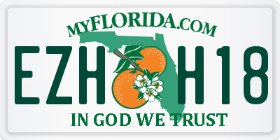 FL license plate EZHH18