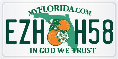 FL license plate EZHH58