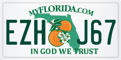 FL license plate EZHJ67