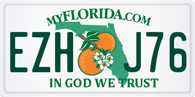 FL license plate EZHJ76