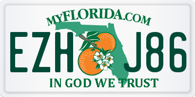 FL license plate EZHJ86