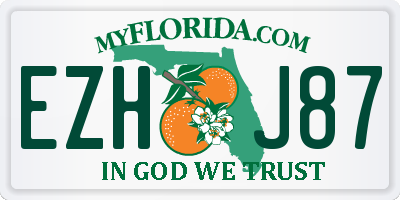 FL license plate EZHJ87