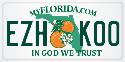 FL license plate EZHK00