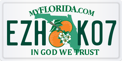 FL license plate EZHK07