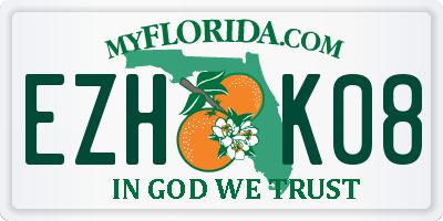 FL license plate EZHK08