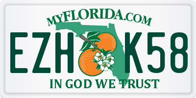 FL license plate EZHK58