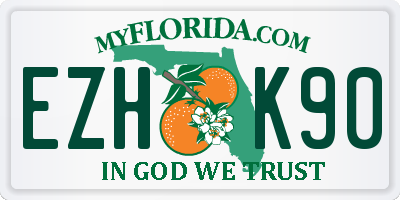 FL license plate EZHK90