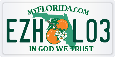 FL license plate EZHL03