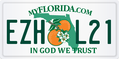 FL license plate EZHL21
