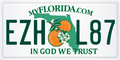 FL license plate EZHL87