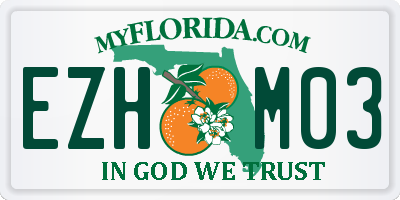 FL license plate EZHM03
