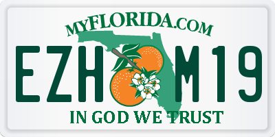 FL license plate EZHM19