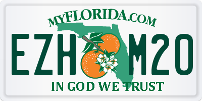 FL license plate EZHM20